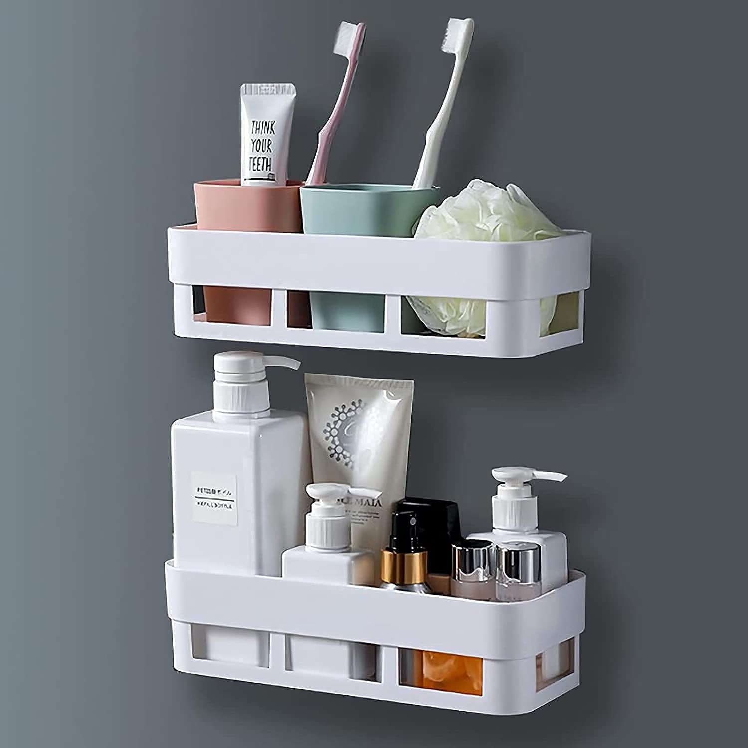 4029 ABS Plastic Shower Corner Caddy Basket Shelf Rack with Wall Mounted Suction Cup for Bathroom Kitchen DeoDap 4029 ABS Plastic Shower Corner Caddy Basket Shelf Rack with Wall Mounted Suction Cup for Bathroom Kitchen DeoDap